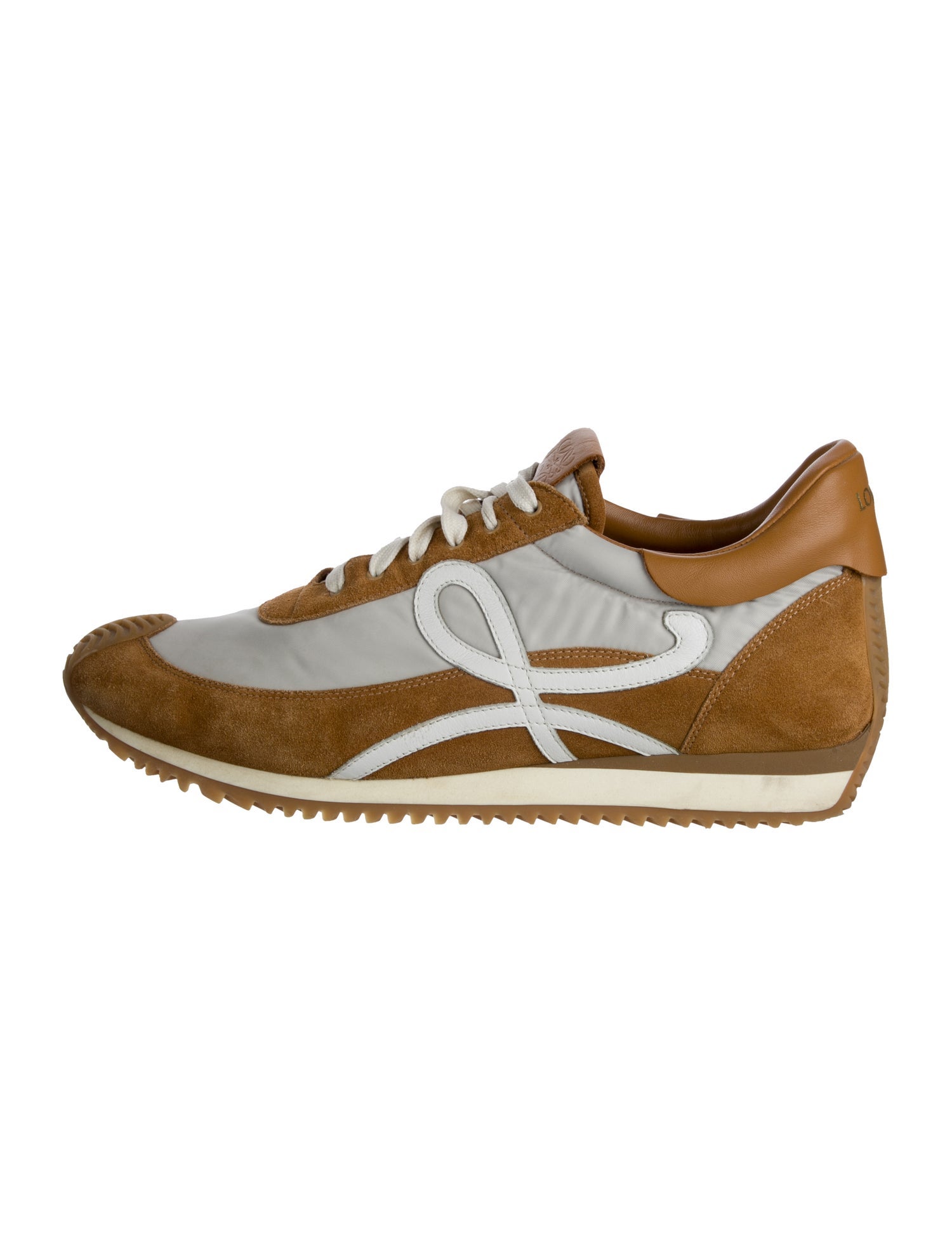 Loewe Suede Colorblock Pattern Sneakers