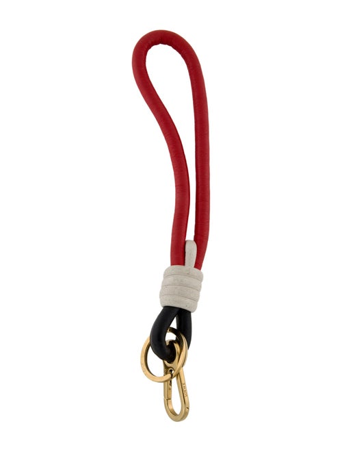 Loewe Red Pattern Printed Leather Keyring