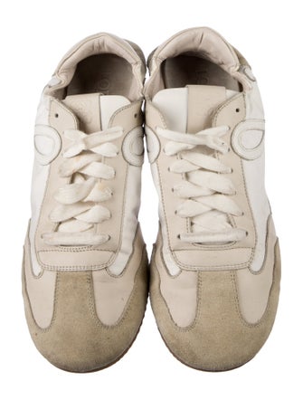 Loewe Leather Colorblock Pattern Sneakers