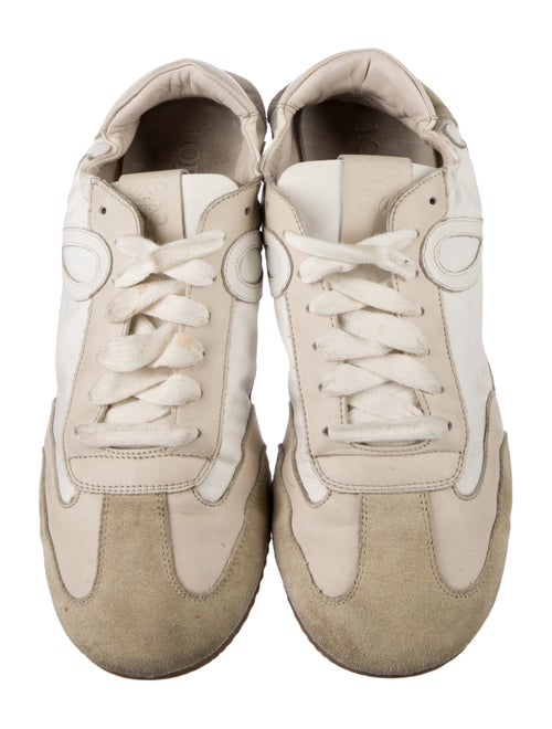 Loewe Leather Colorblock Pattern Sneakers