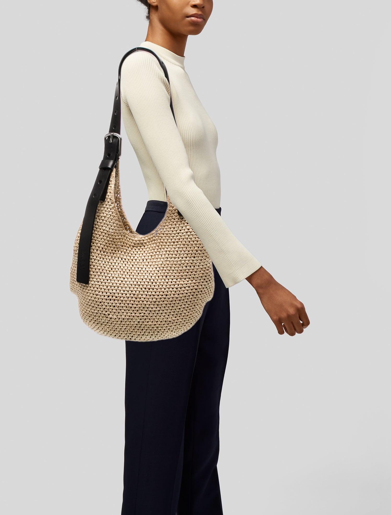 Loewe Raffia X Paula's Ibiza Punch Hole Raffia Shoulder Bag Medium 2024 w/ Tags