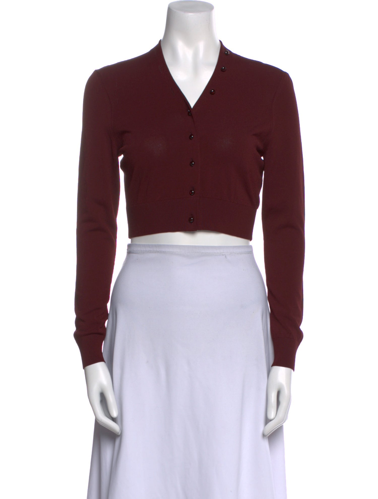 Loewe V-Neck Long Sleeve Crop Top