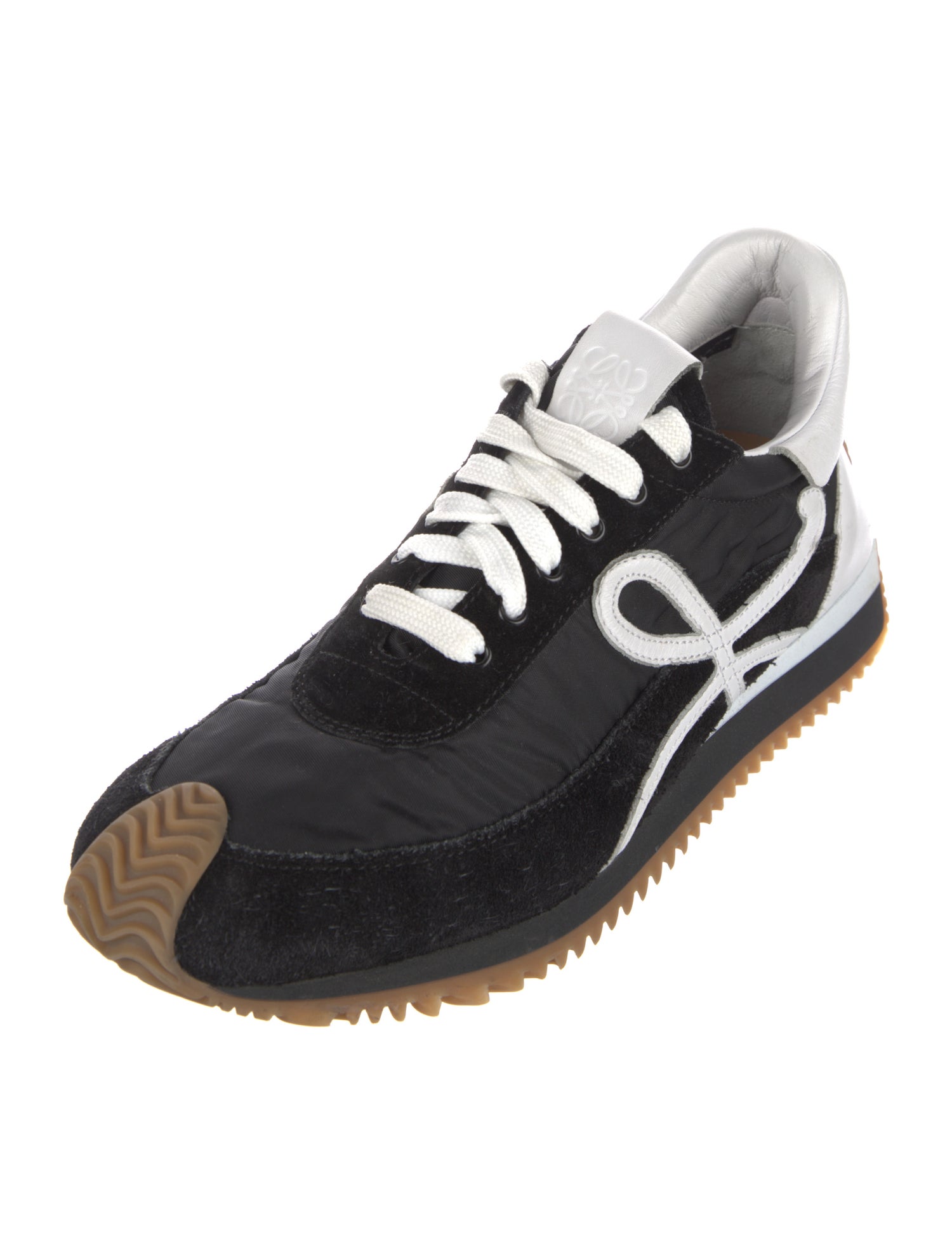 Loewe Leather Colorblock Pattern Sneakers