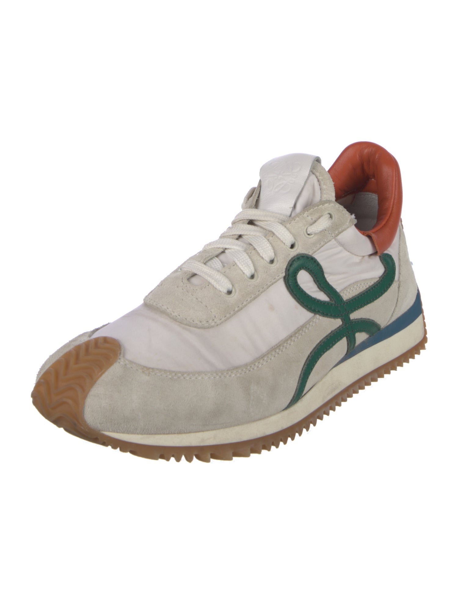 Loewe Suede Colorblock Pattern Athletic Sneakers