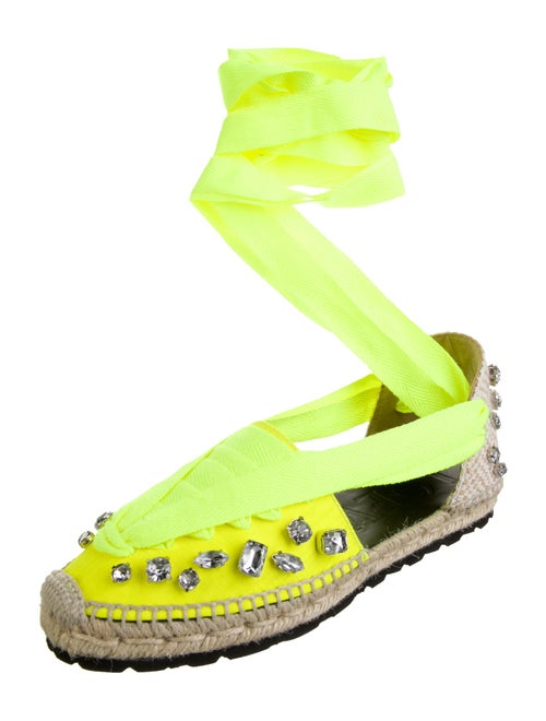 Loewe Canvas Crystal Embellishments Mules