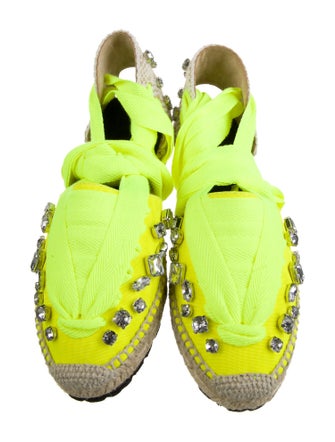 Loewe Canvas Crystal Embellishments Mules