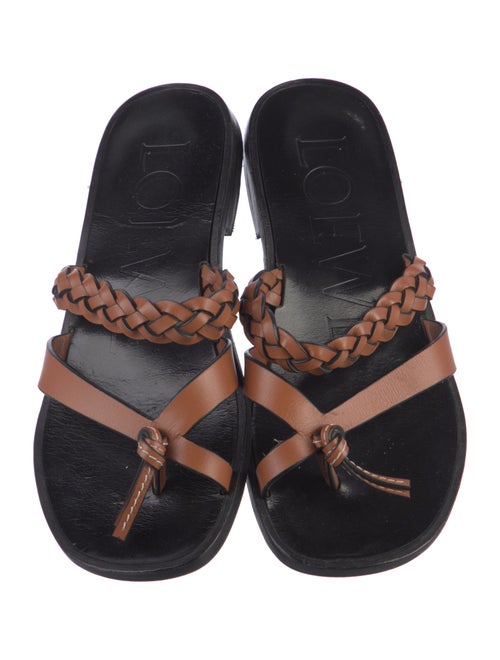 Loewe Signature Logo Leather Slides