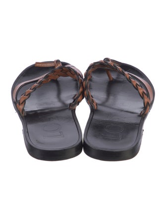 Loewe Signature Logo Leather Slides