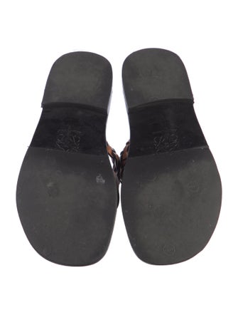 Loewe Signature Logo Leather Slides