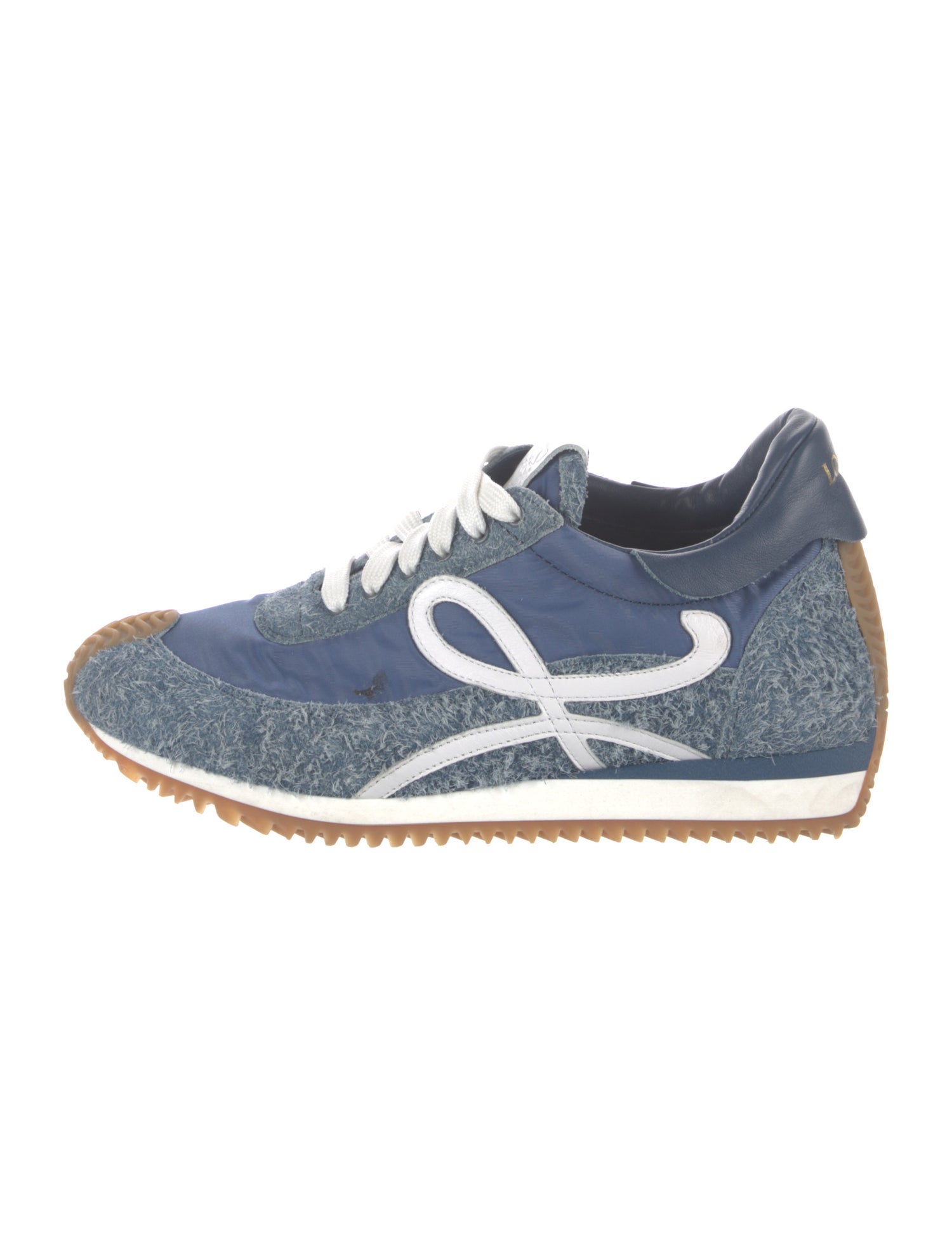 Loewe Suede Colorblock Pattern Athletic Sneakers