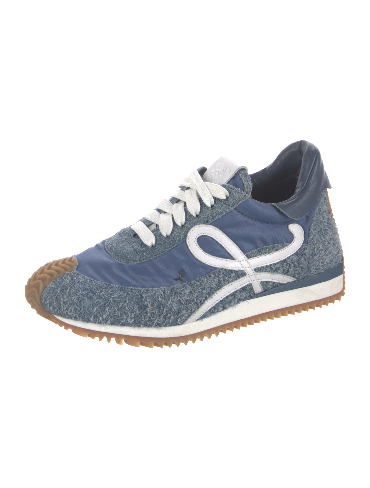 Loewe Suede Colorblock Pattern Athletic Sneakers
