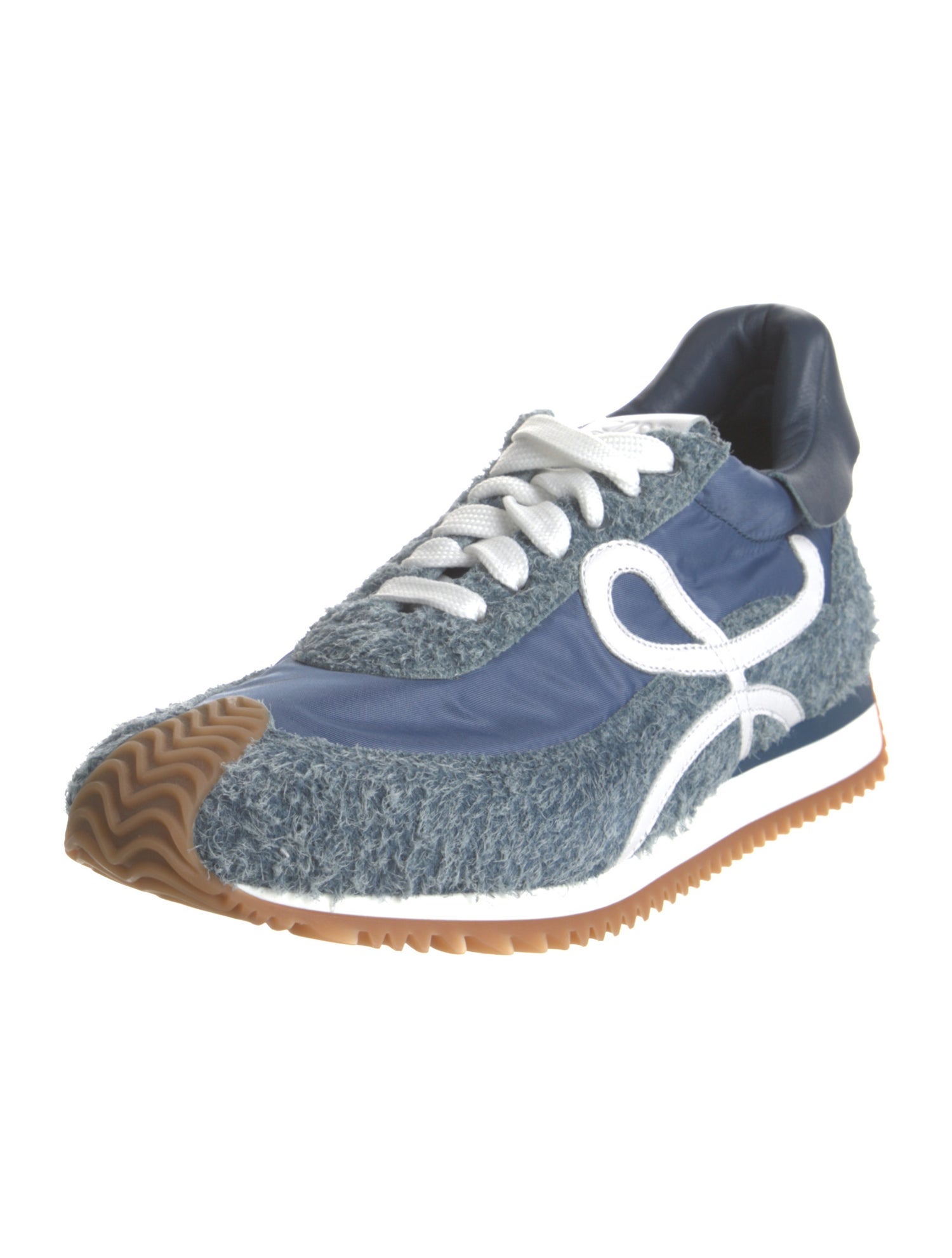 Loewe Suede Colorblock Pattern Sneakers