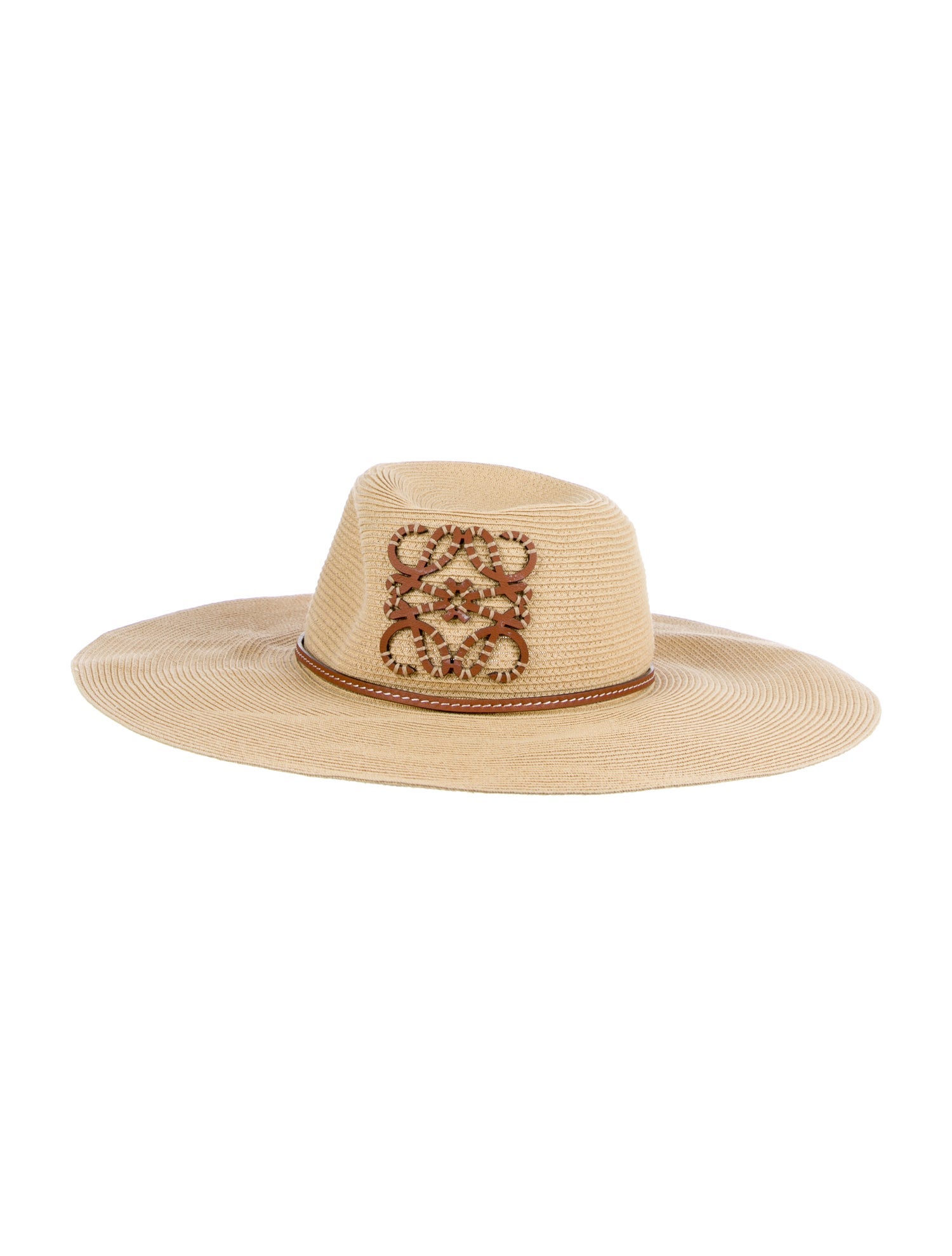 Loewe Paula's Ibiza Neutral Leather Trim Sun Hat