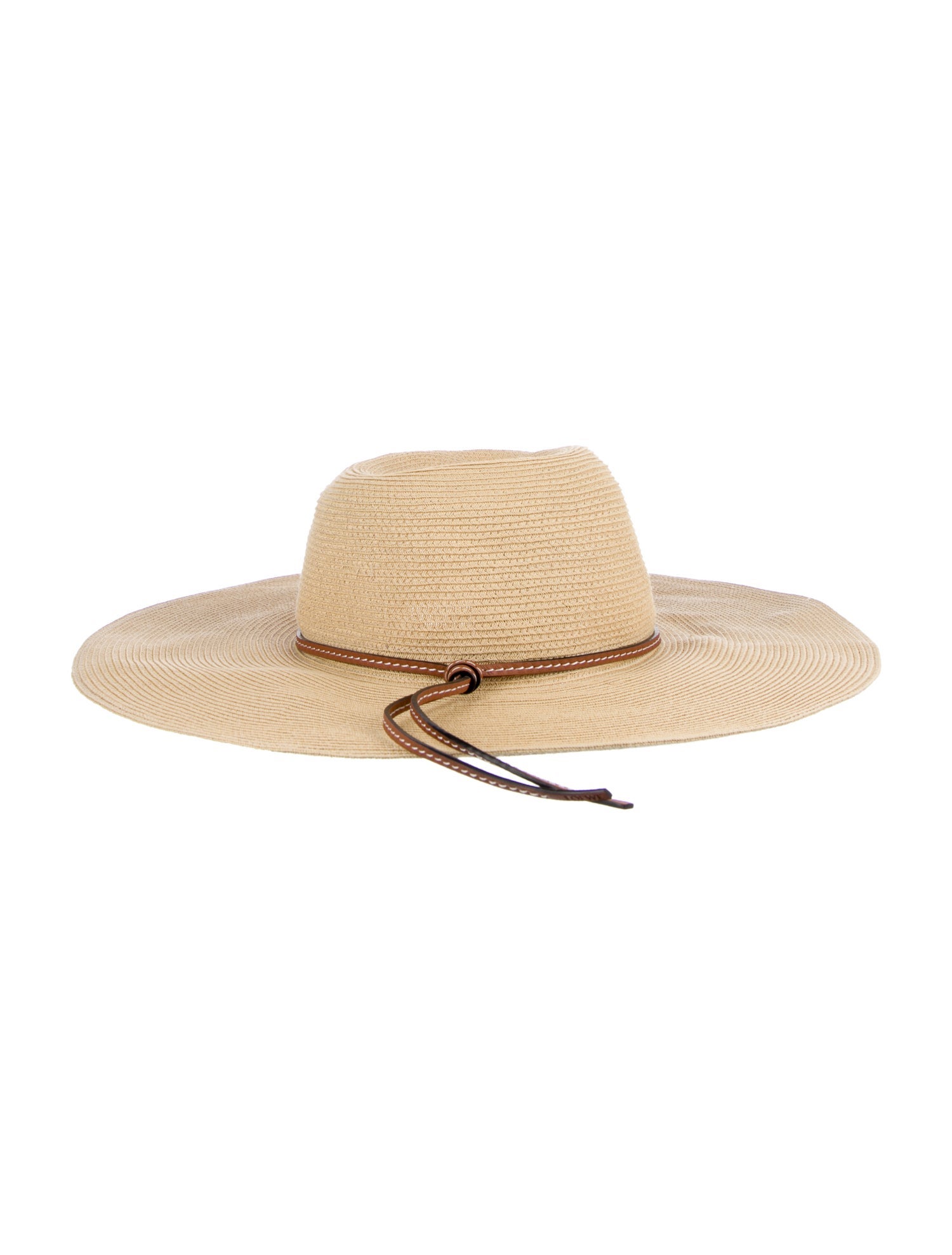 Loewe Paula's Ibiza Neutral Leather Trim Sun Hat