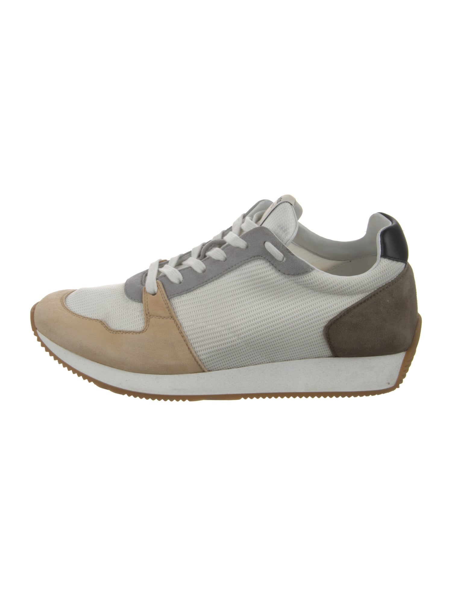 Loewe Leather Colorblock Pattern Athletic Sneakers