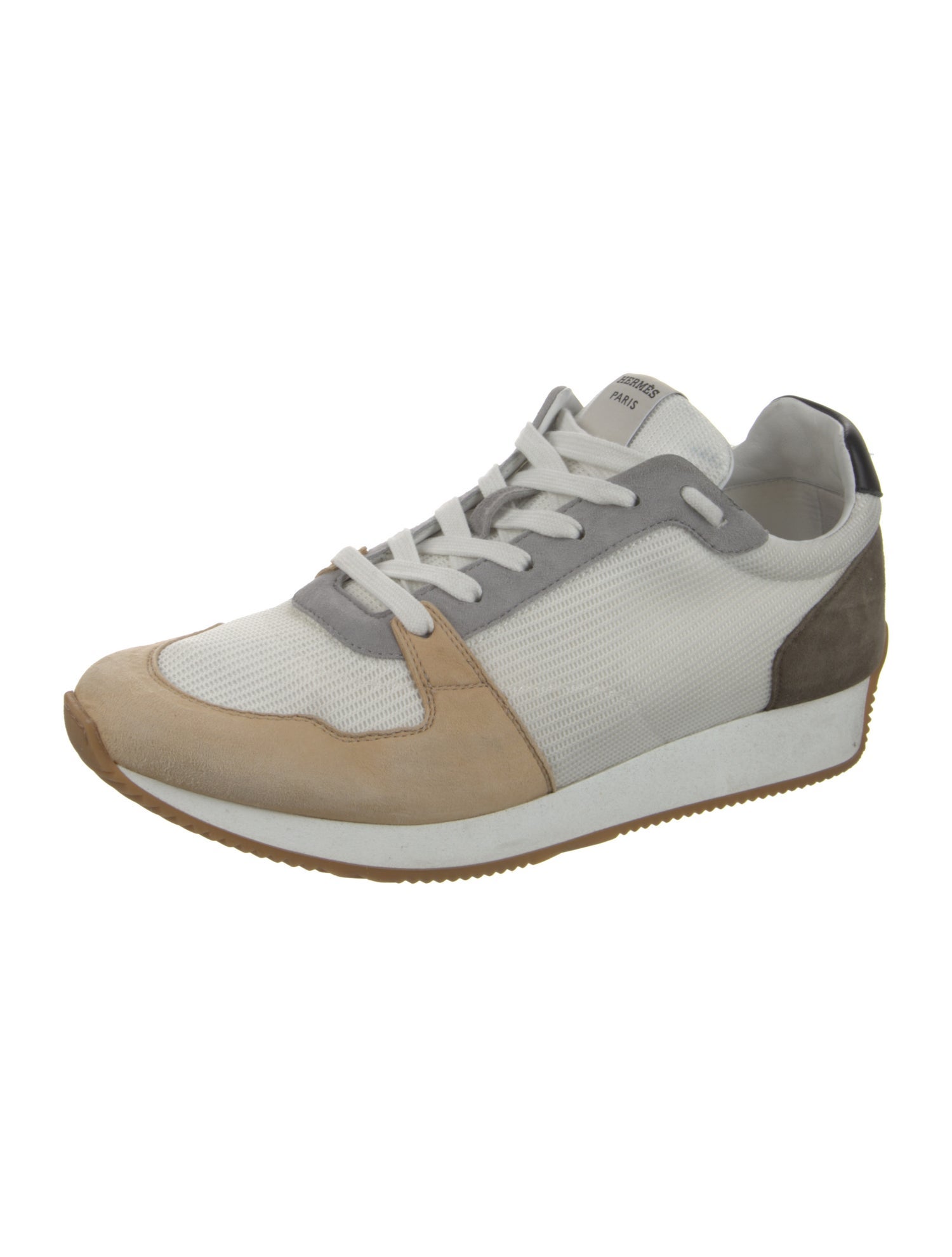 Loewe Leather Colorblock Pattern Athletic Sneakers