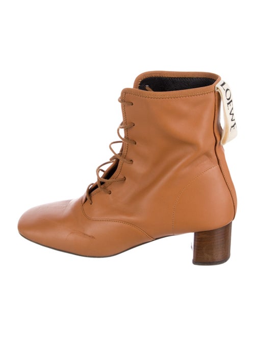 Loewe Leather Colorblock Pattern Combat Boots