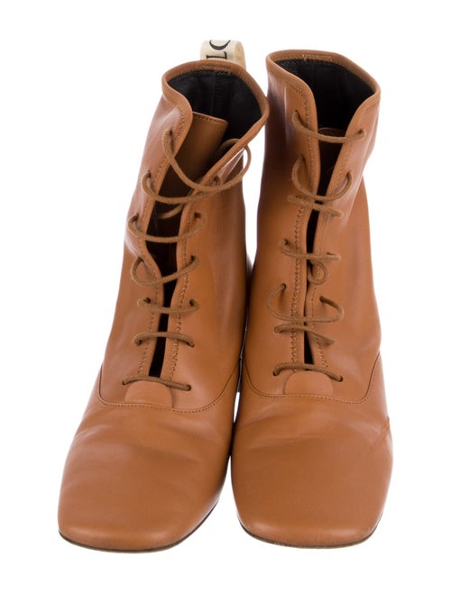 Loewe Leather Colorblock Pattern Combat Boots