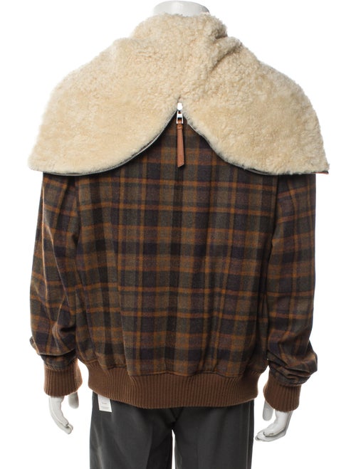 Loewe Merino Wool Plaid Print Windbreaker