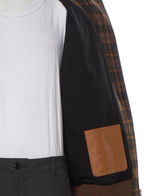 Loewe Merino Wool Plaid Print Windbreaker