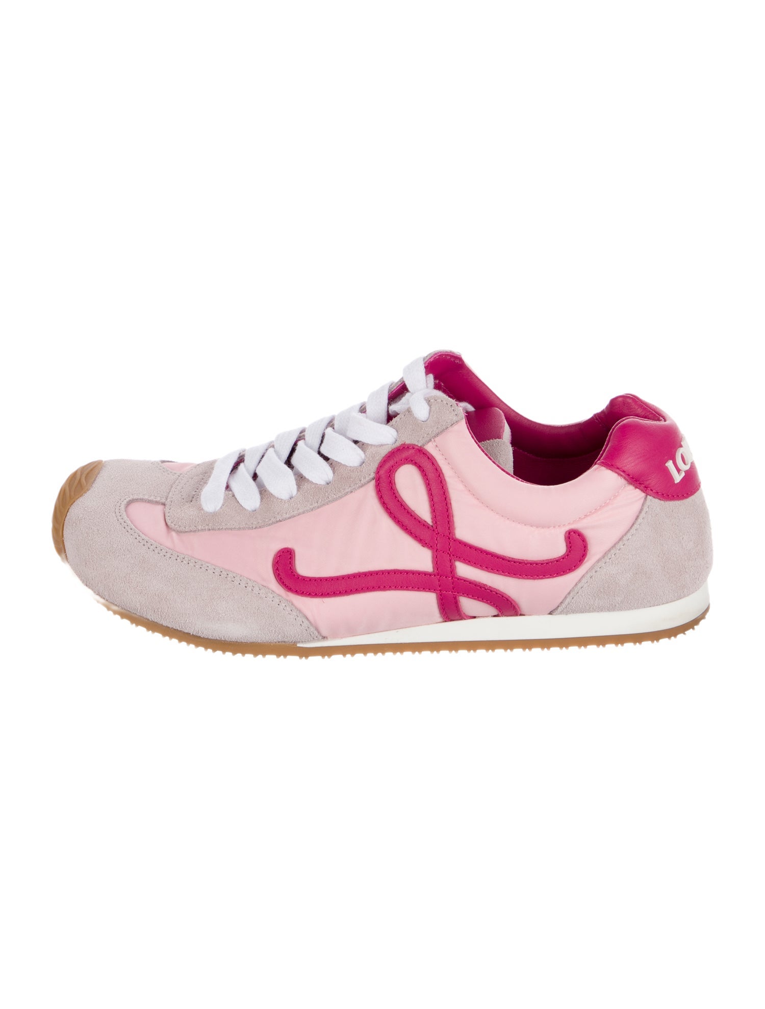 Loewe Suede Colorblock Pattern Sneakers