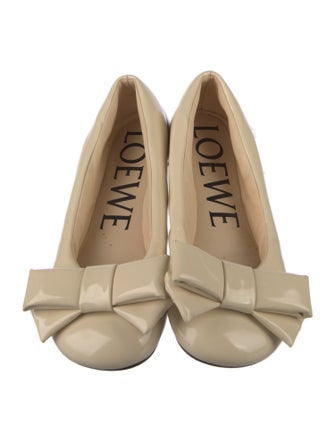 Loewe Leather Bow Accents Ballet Flats