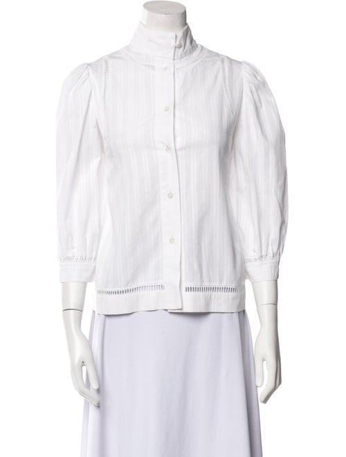 Loewe Turtleneck Three-Quarter Sleeve Button-Up Top