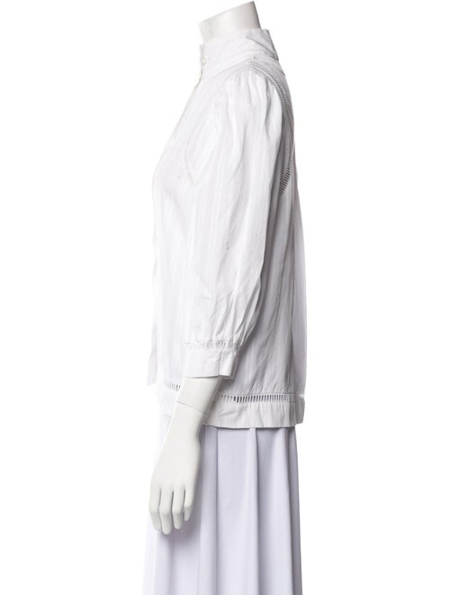 Loewe Turtleneck Three-Quarter Sleeve Button-Up Top