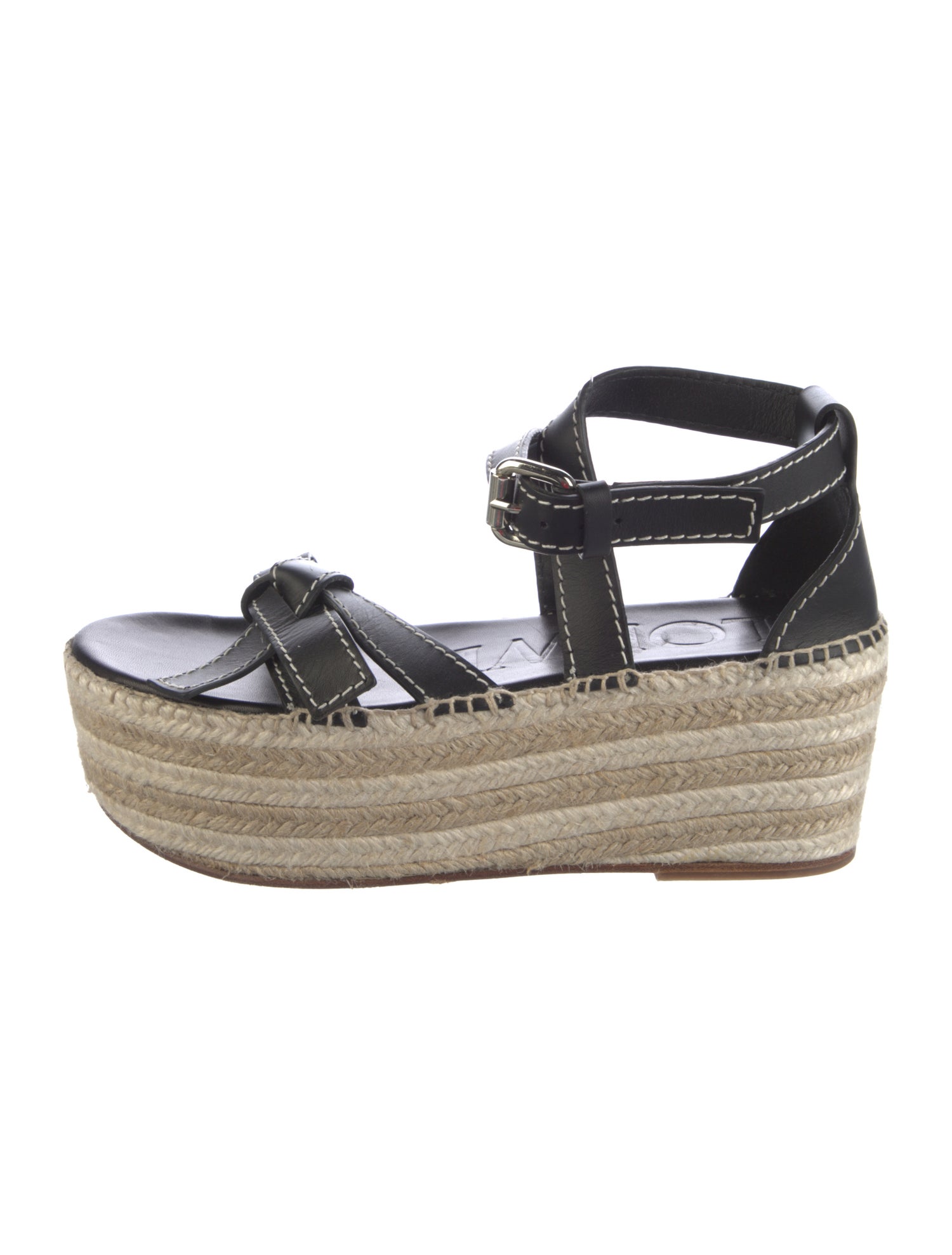 Loewe Leather Whipstitch Trim Espadrilles