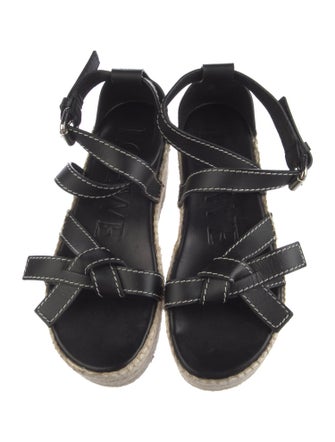 Loewe Leather Whipstitch Trim Espadrilles