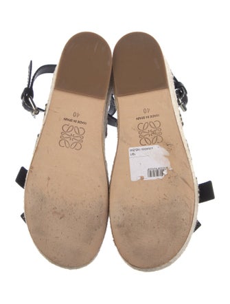 Loewe Leather Whipstitch Trim Espadrilles