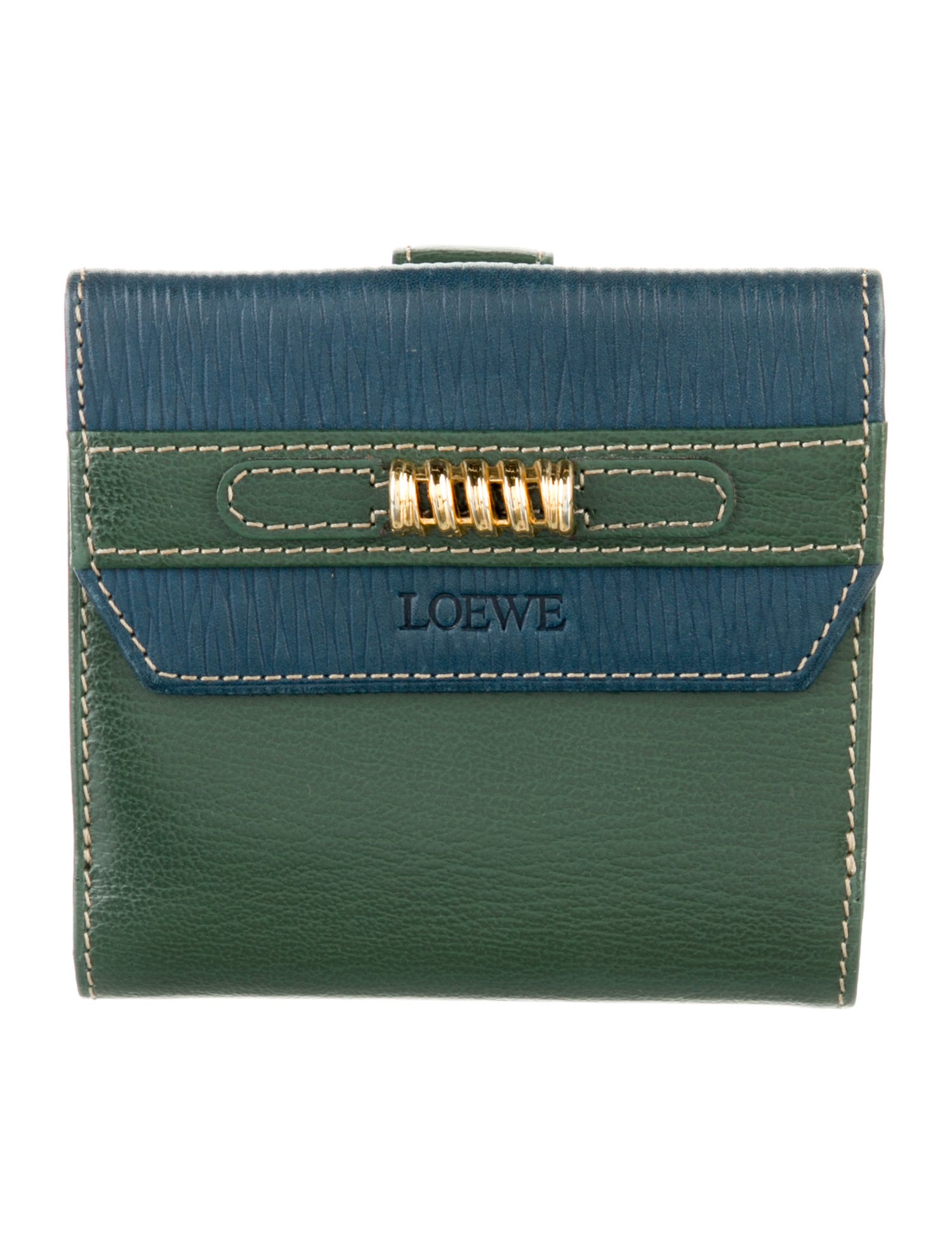 Loewe Leather Colorblock Pattern Wallet