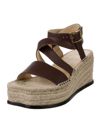 Loewe Leather Colorblock Pattern Espadrilles
