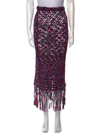 Loewe Paula's Ibiza Tweed Pattern Midi Length Skirt