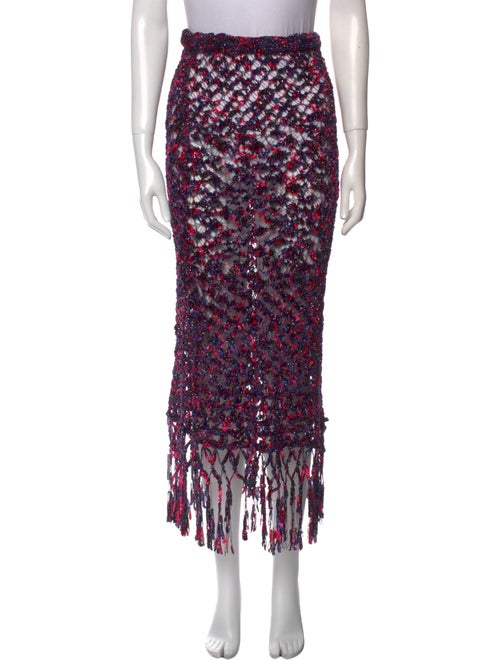 Loewe Paula's Ibiza Tweed Pattern Midi Length Skirt