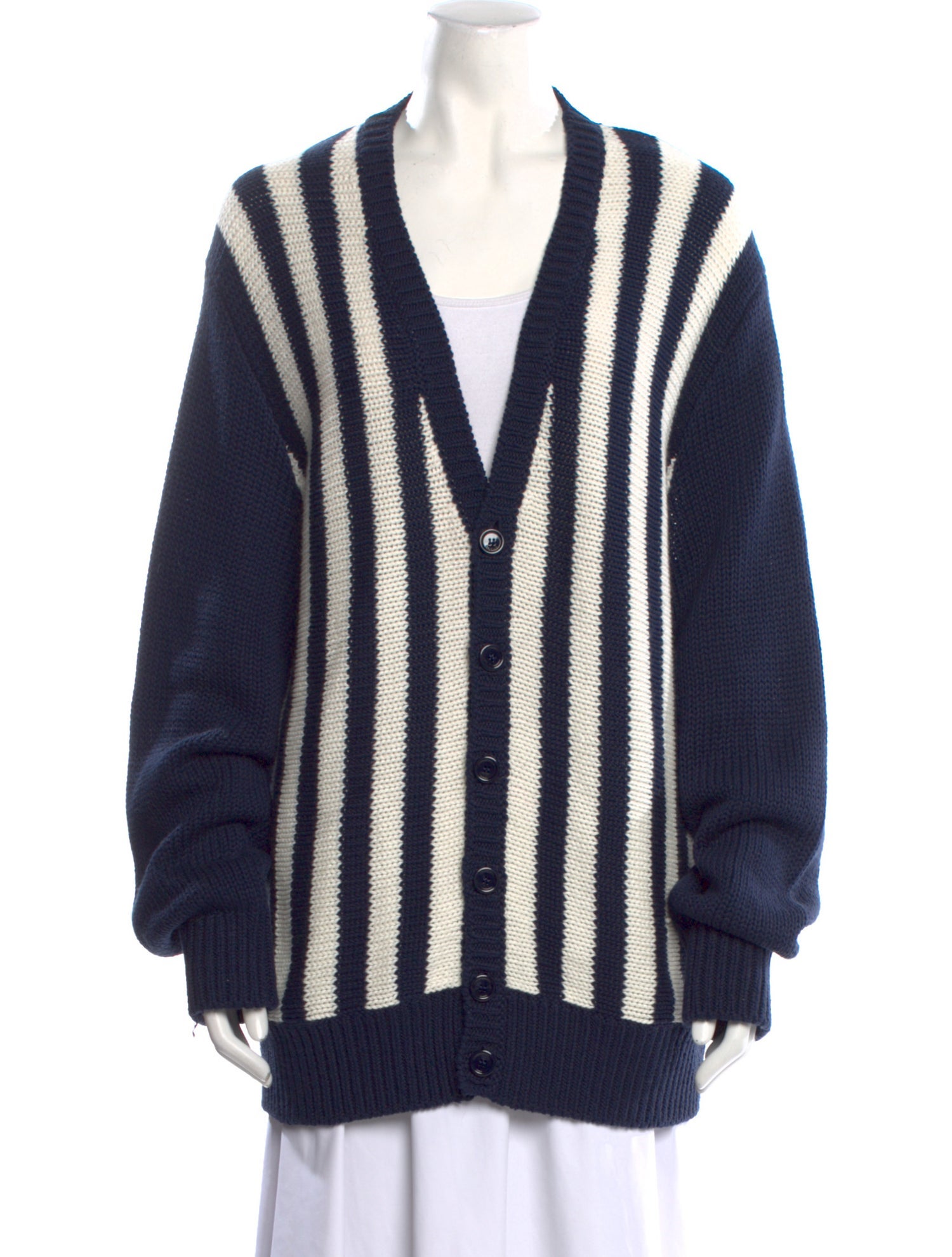 Loewe Striped Plunge Neckline Sweater