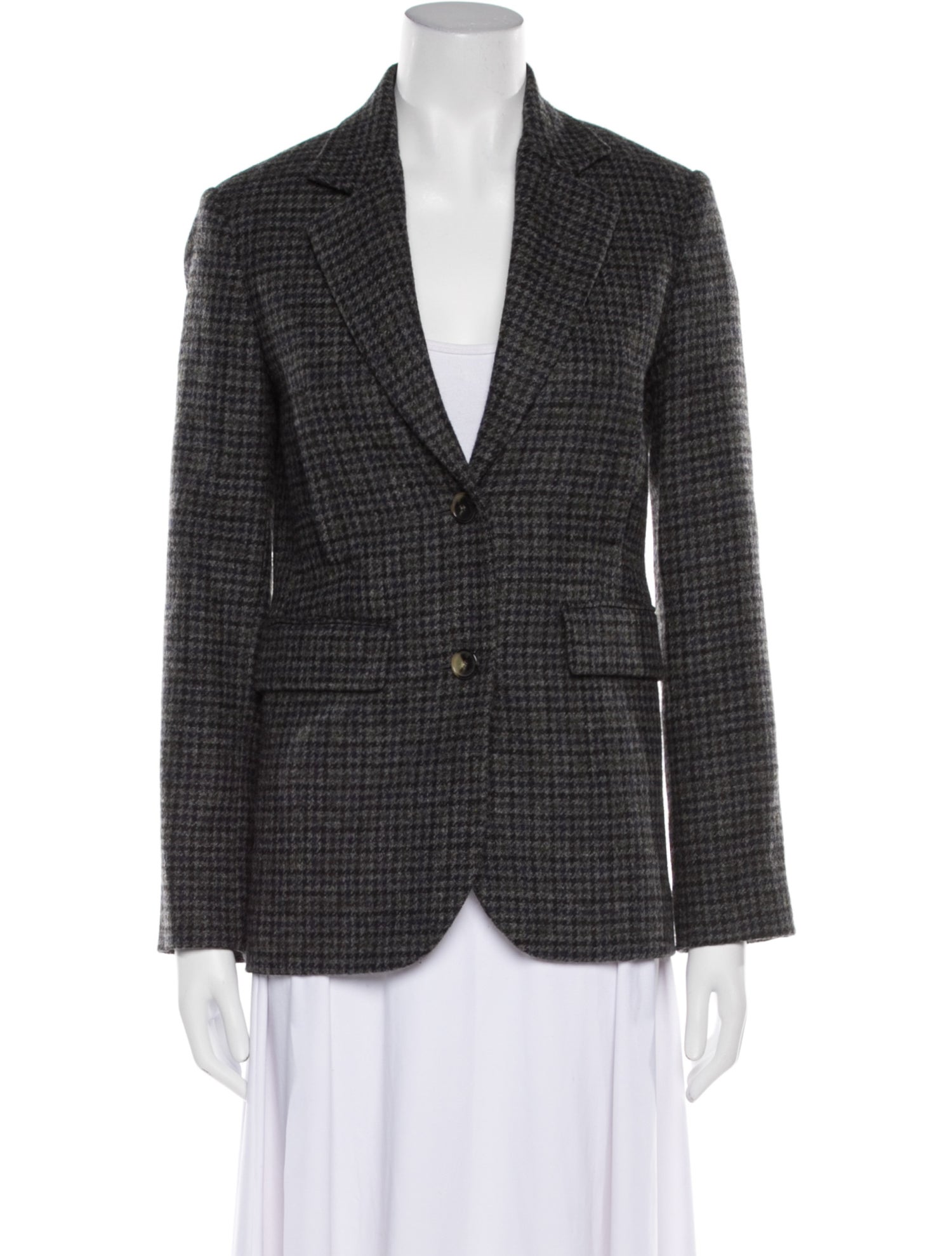 Loewe Wool Plaid Print Blazer