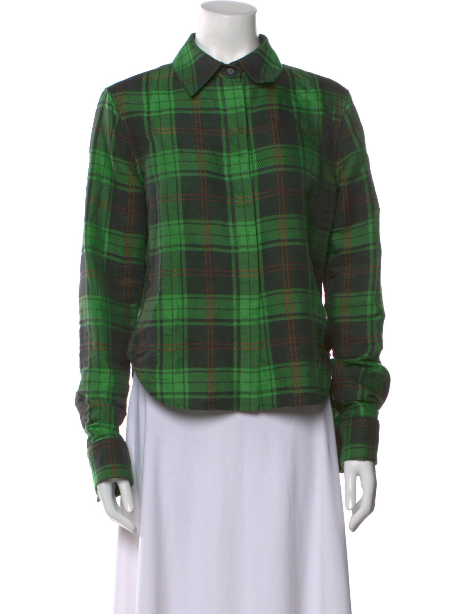 Loewe Plaid Print Long Sleeve Button-Up Top