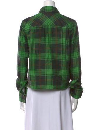 Loewe Plaid Print Long Sleeve Button-Up Top