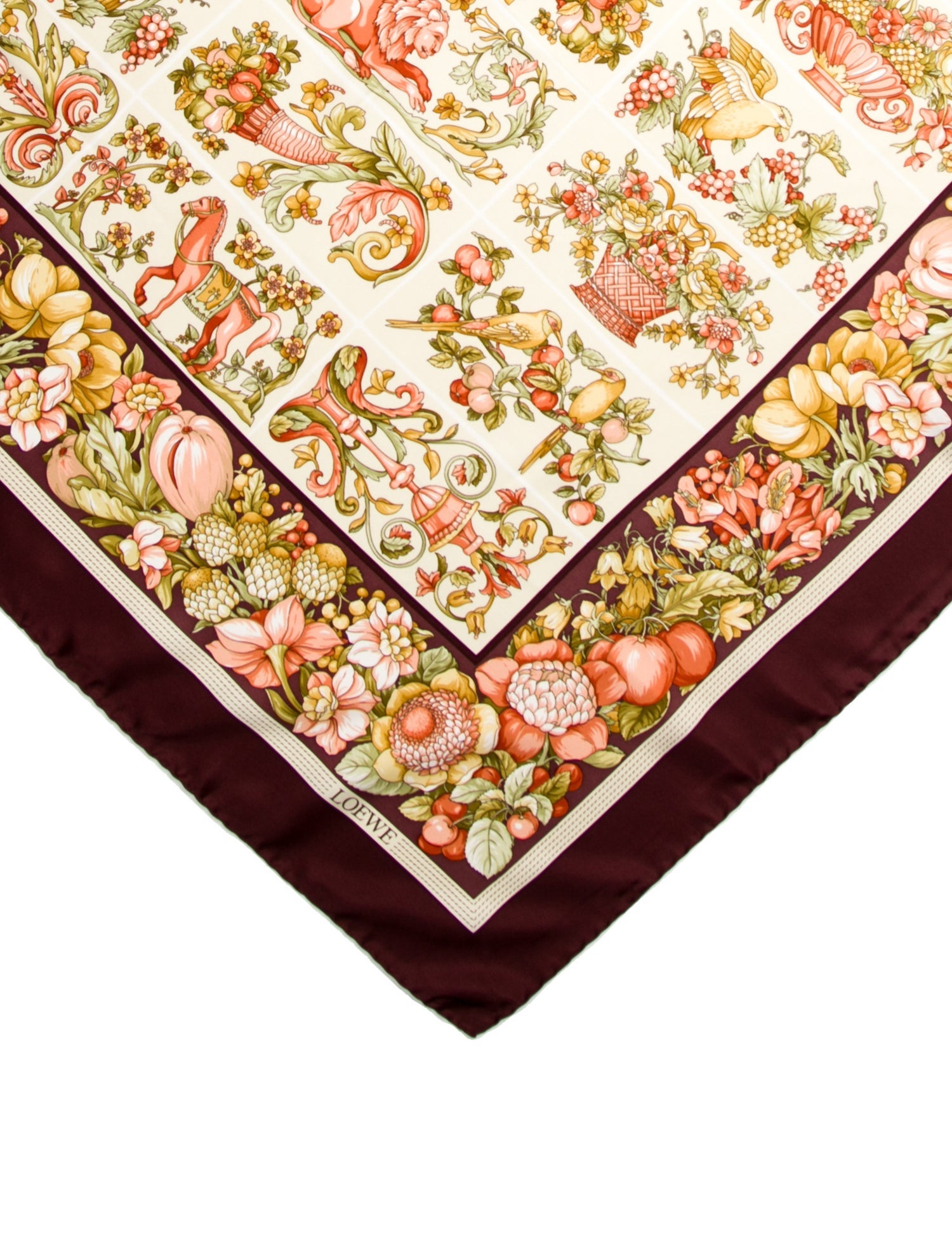 Loewe Silk Floral Print Scarf w/ Tags