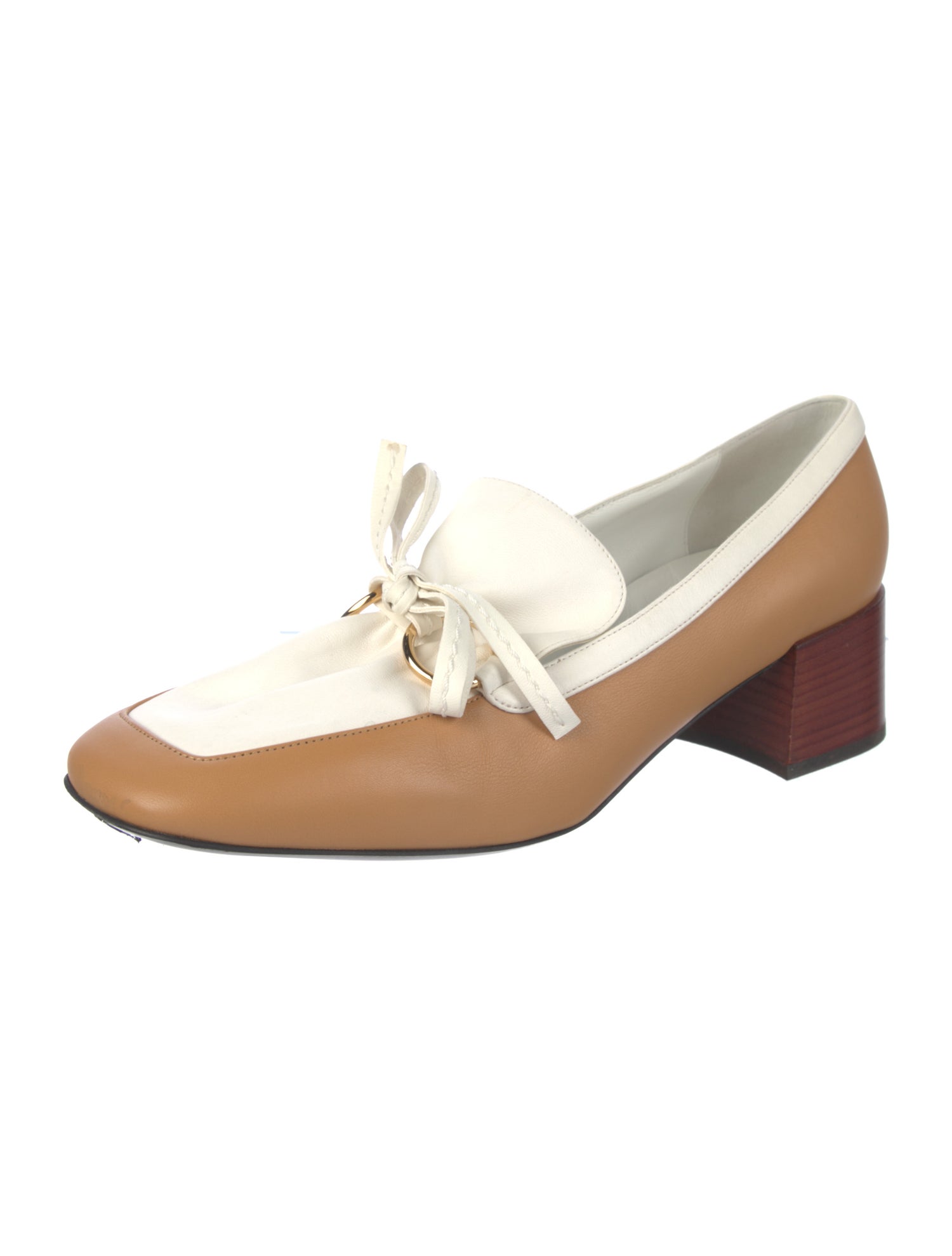 Loewe Leather Bow Accents Loafers