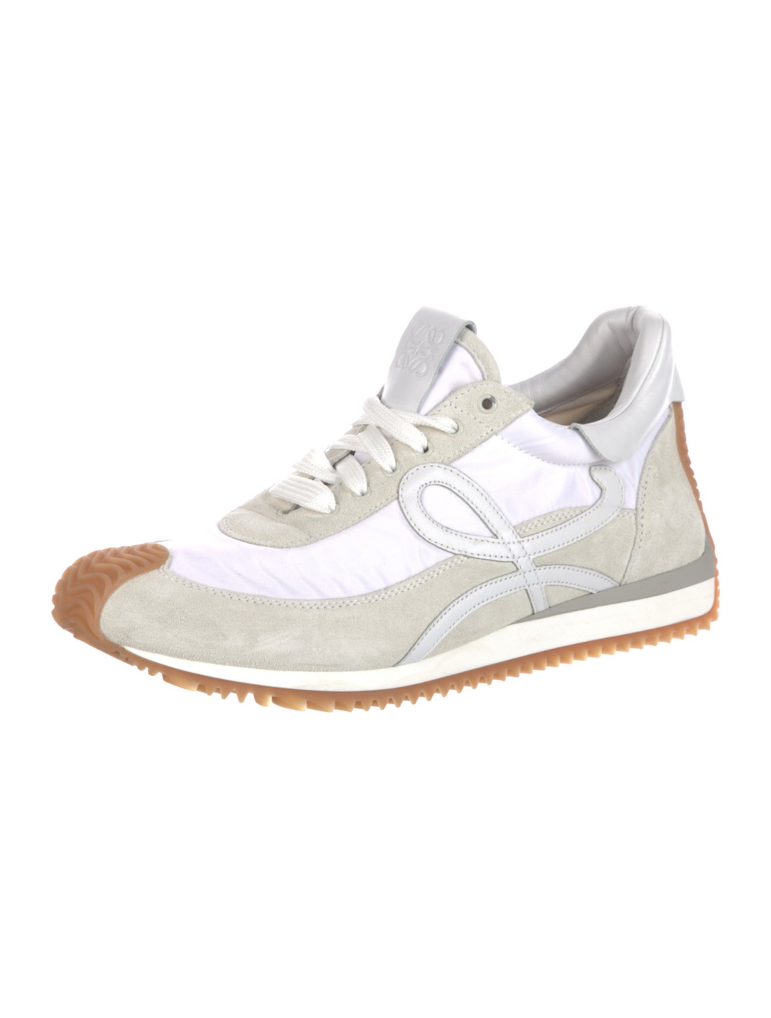 Loewe Suede Colorblock Pattern Sneakers