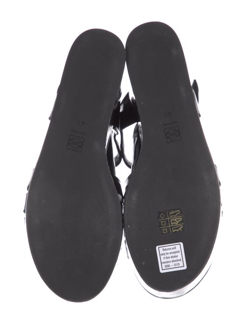 Loewe Patent Leather Glitter Accents Slingback Flats