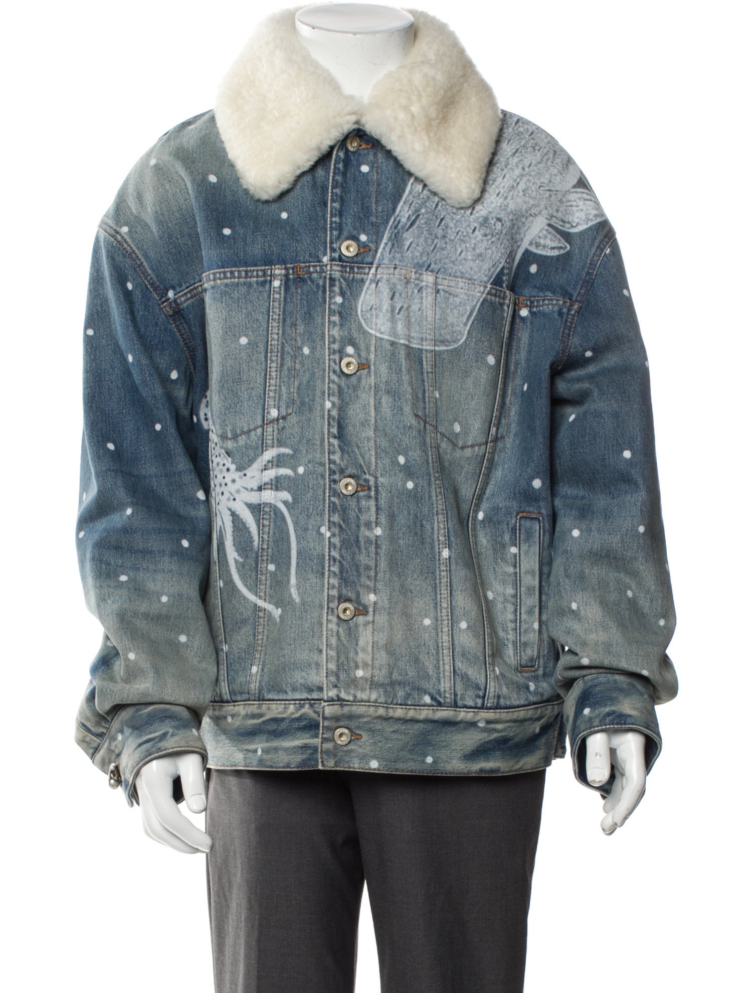 Loewe Suna Fujita Graphic Print Denim Jacket w/ Tags