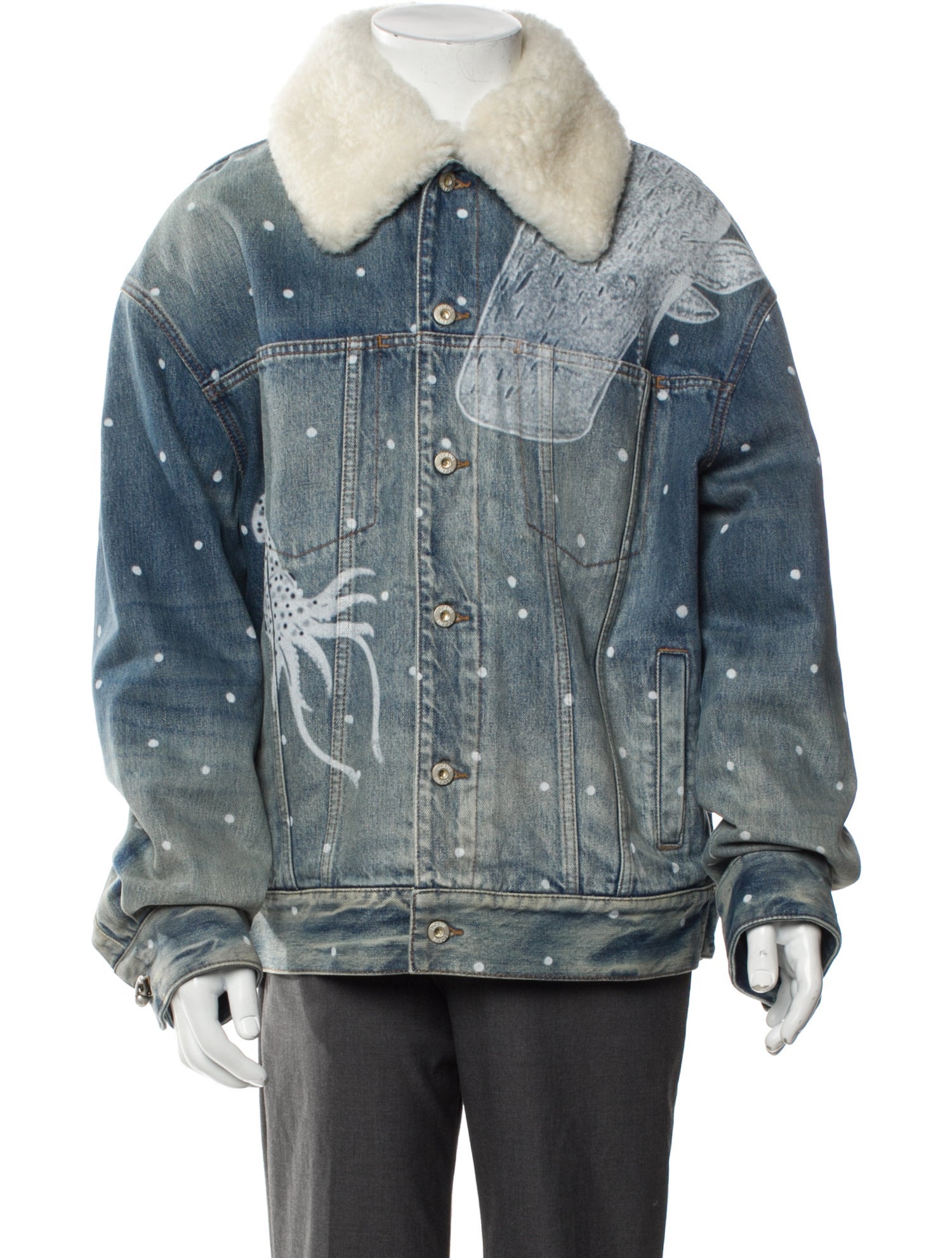 Loewe Suna Fujita Graphic Print Denim Jacket w/ Tags