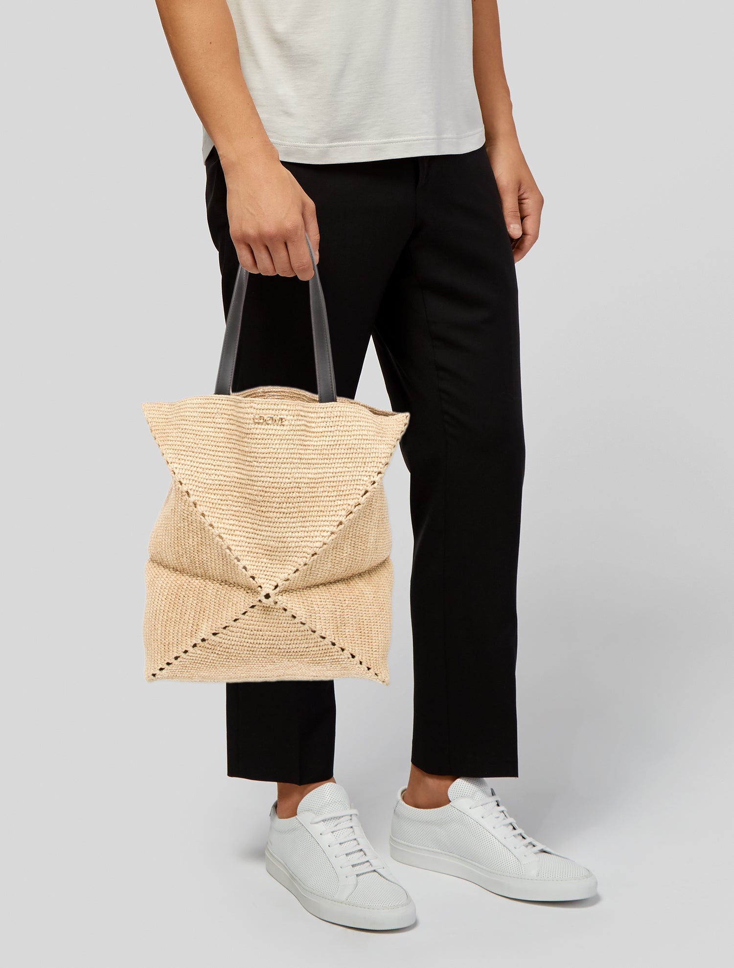 Loewe Raffia Puzzle Fold XL