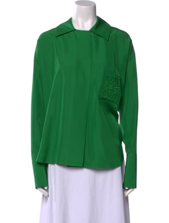 Loewe Silk Long Sleeve Button-Up Top