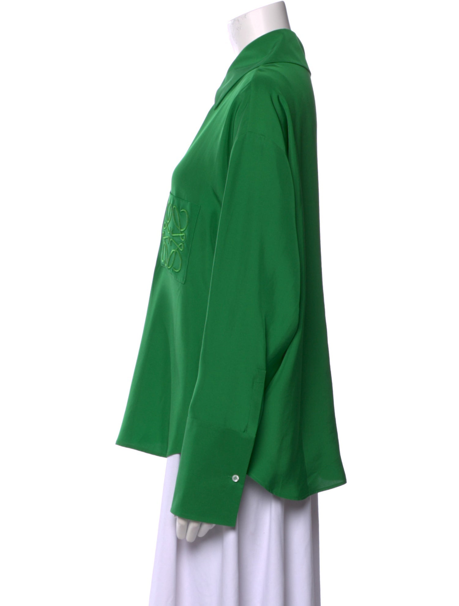 Loewe Silk Long Sleeve Button-Up Top