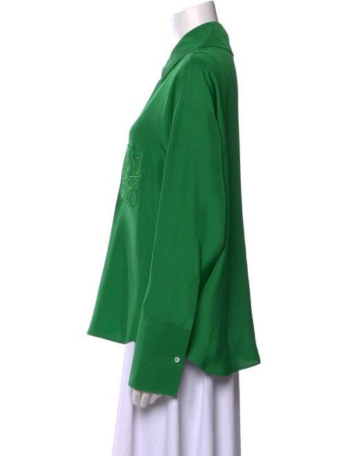 Loewe Silk Long Sleeve Button-Up Top