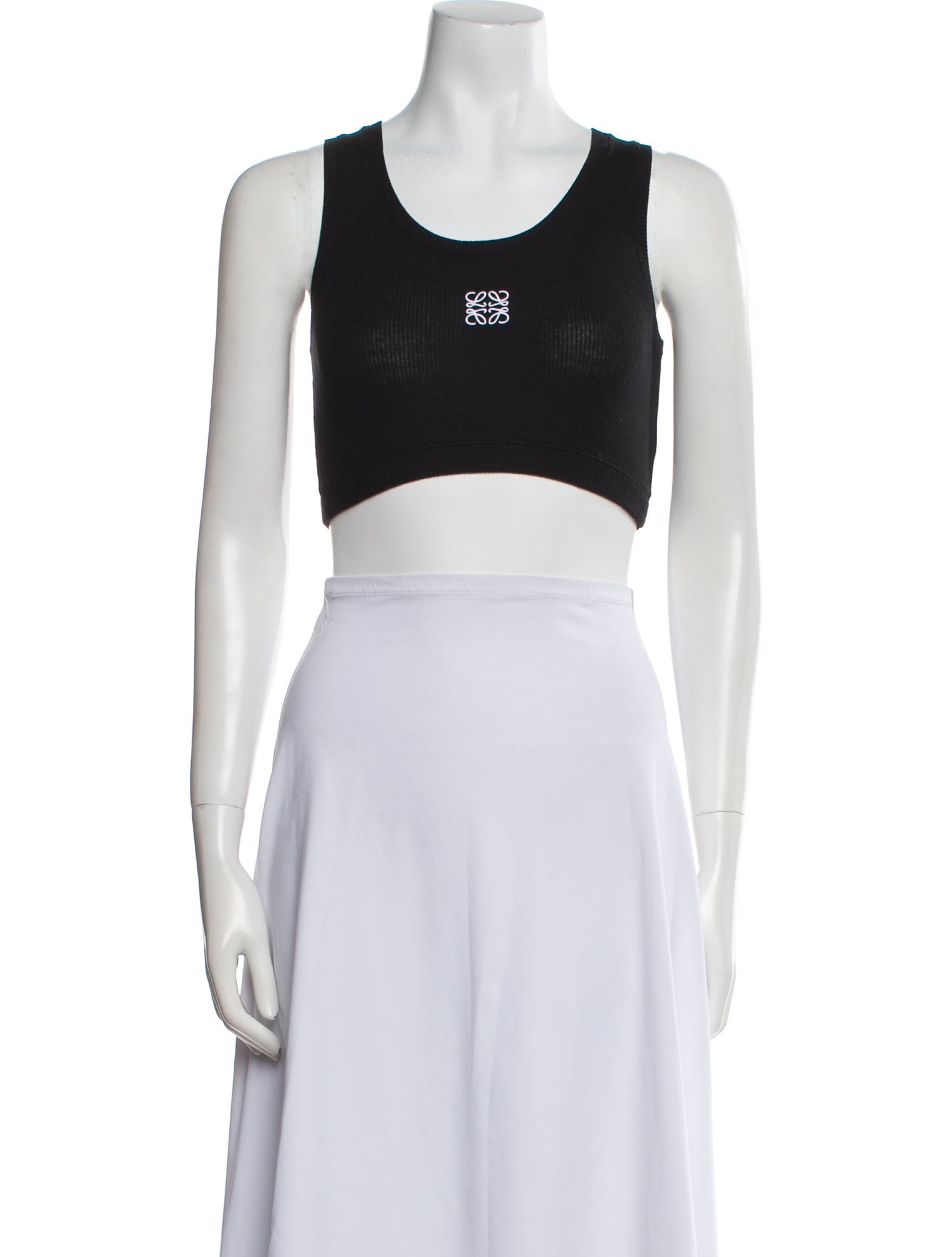 Loewe Graphic Print Scoop Neck Crop Top